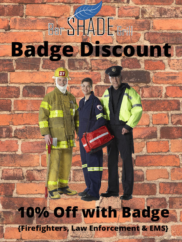 Badge Discount at Shade Bar and Grill Utica NY